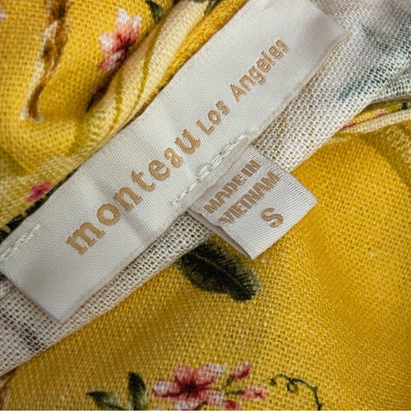 ❤️ Monteau Los Angeles Linen Blend Sun Dress Women’s Small Yellow - Picture 5 of 12